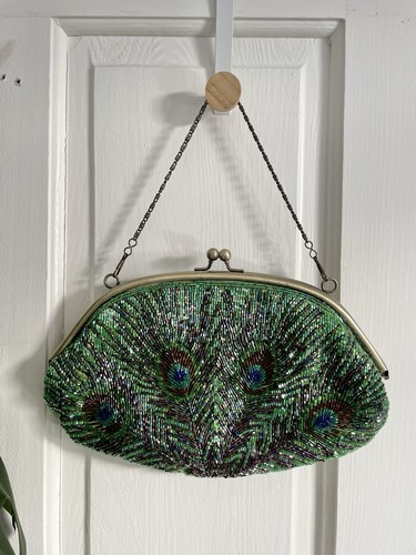 Beaded jewel tone handbag - , by